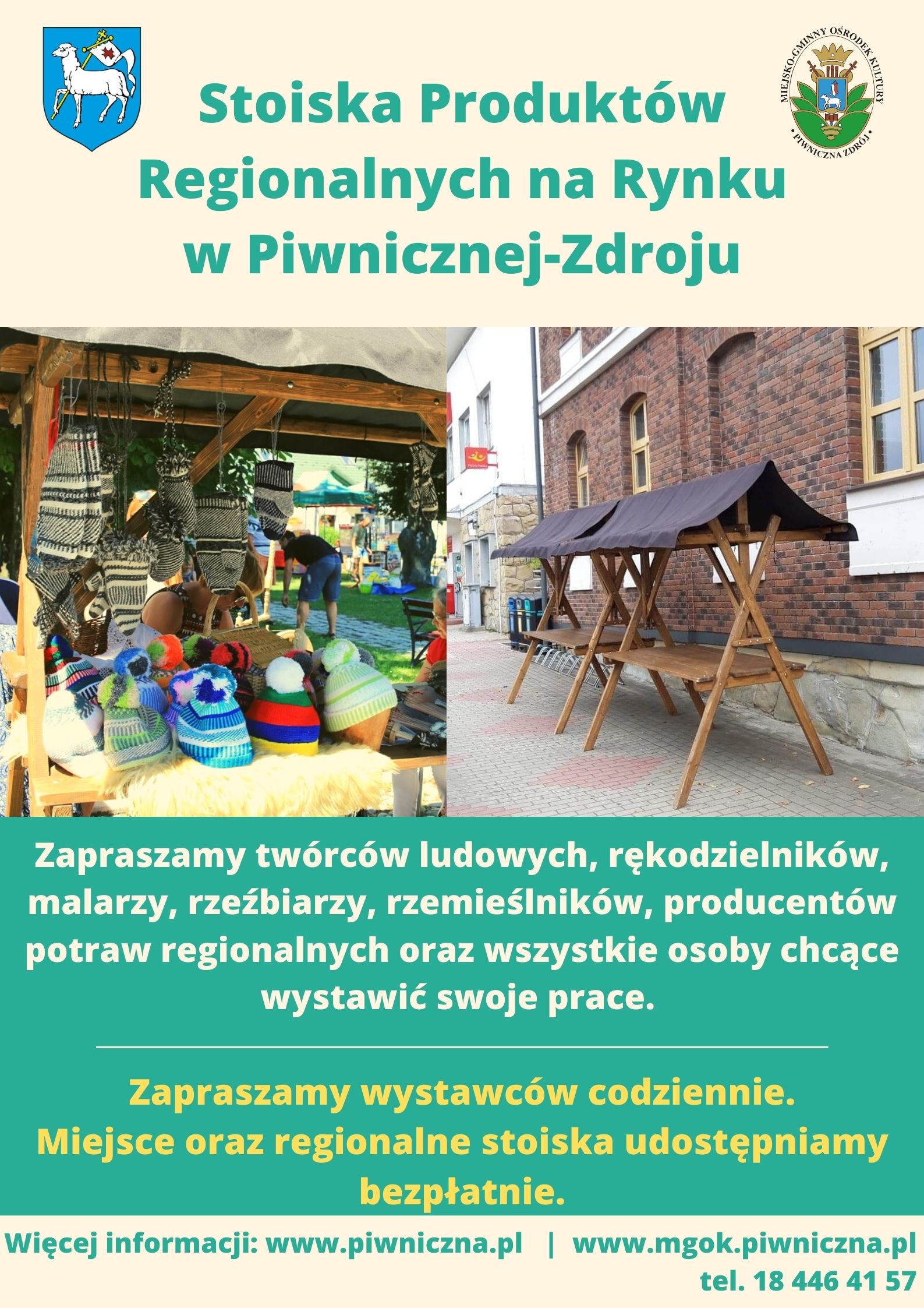 Bezpłatne stoisko produktów regionalnych na Rynku w Piwnicznej-Zdroju