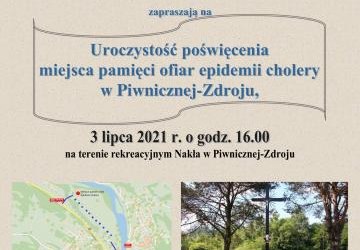 Uroczystość poświęcenia miejsca pamięci ofiar epidemii cholery w Piwnicznej-Zdroju