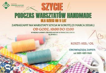 Zapraszamy na warsztaty szycia!!