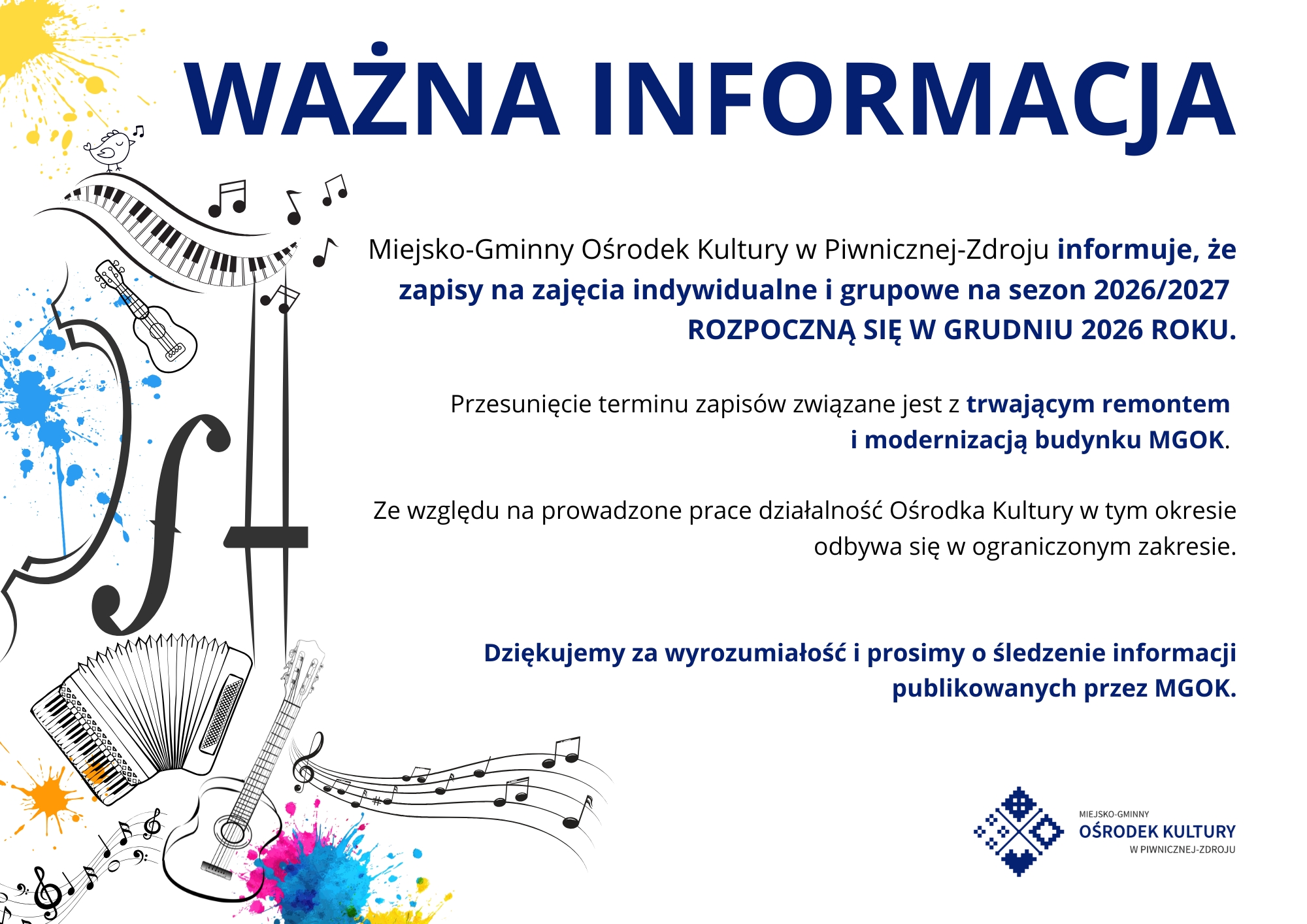WAŻNA INFORMACJA