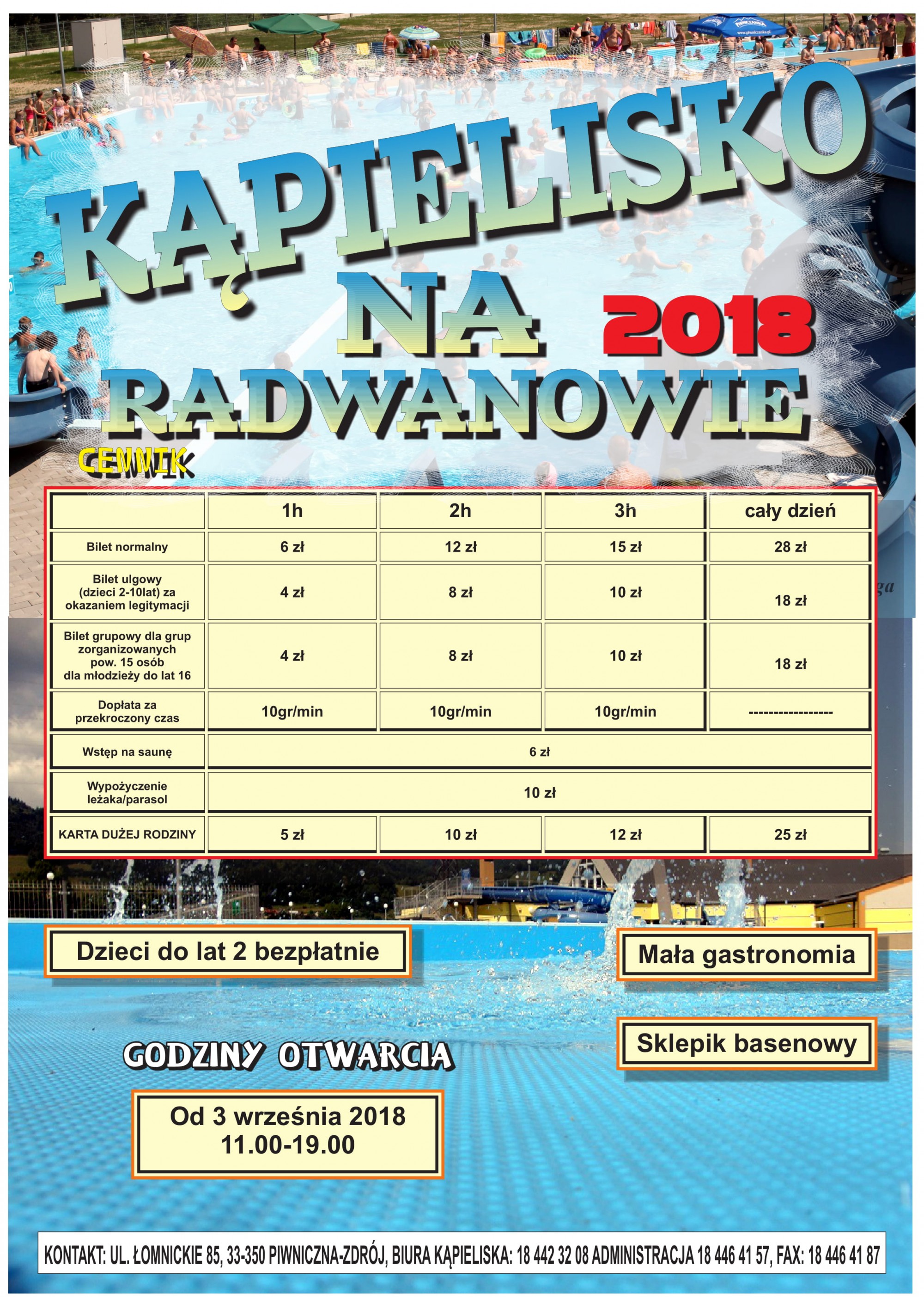 Zmiana godzin otwarcia Kąpieliska na Radwanowie