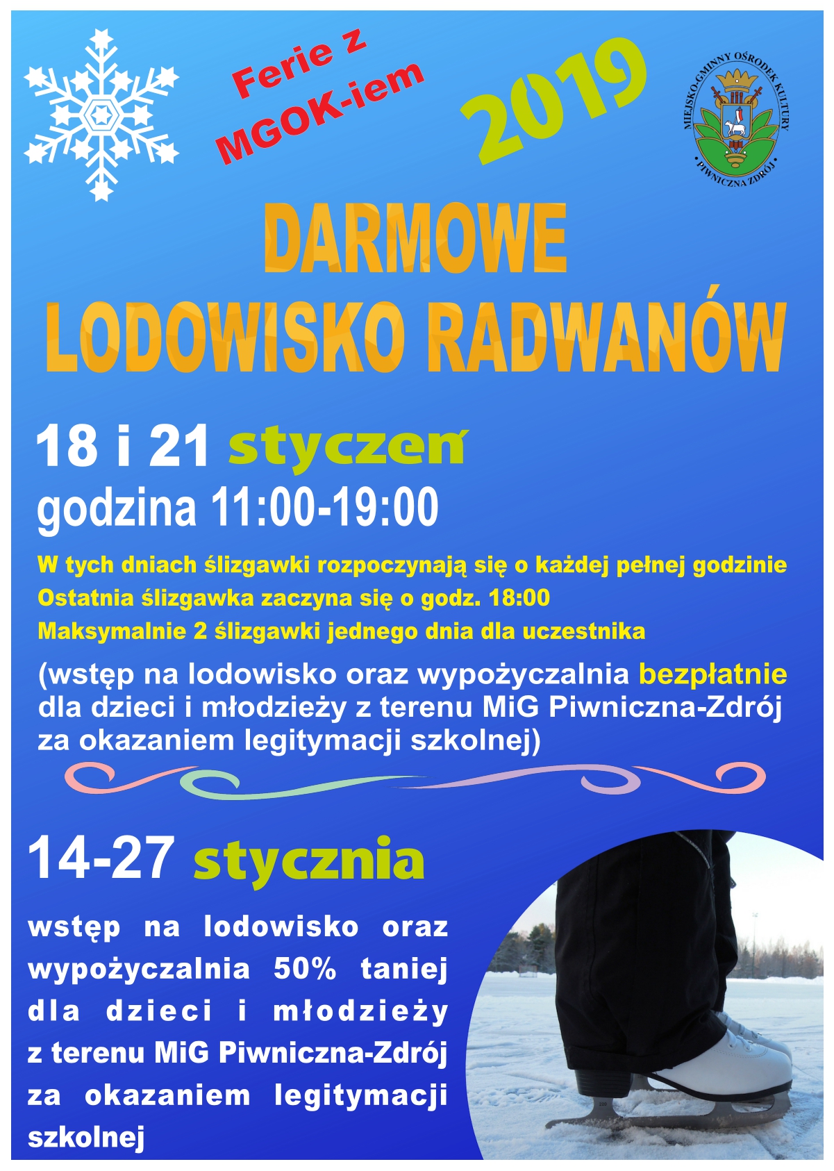 Ferie z MGOK-iem 2019 - Lodowisko Radwanów