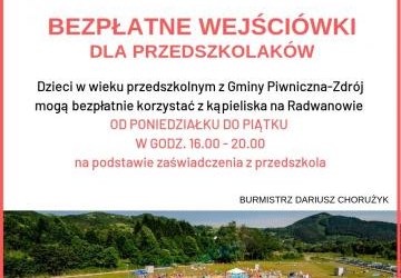 Bezpłatne wejściówki - przedszkolaki