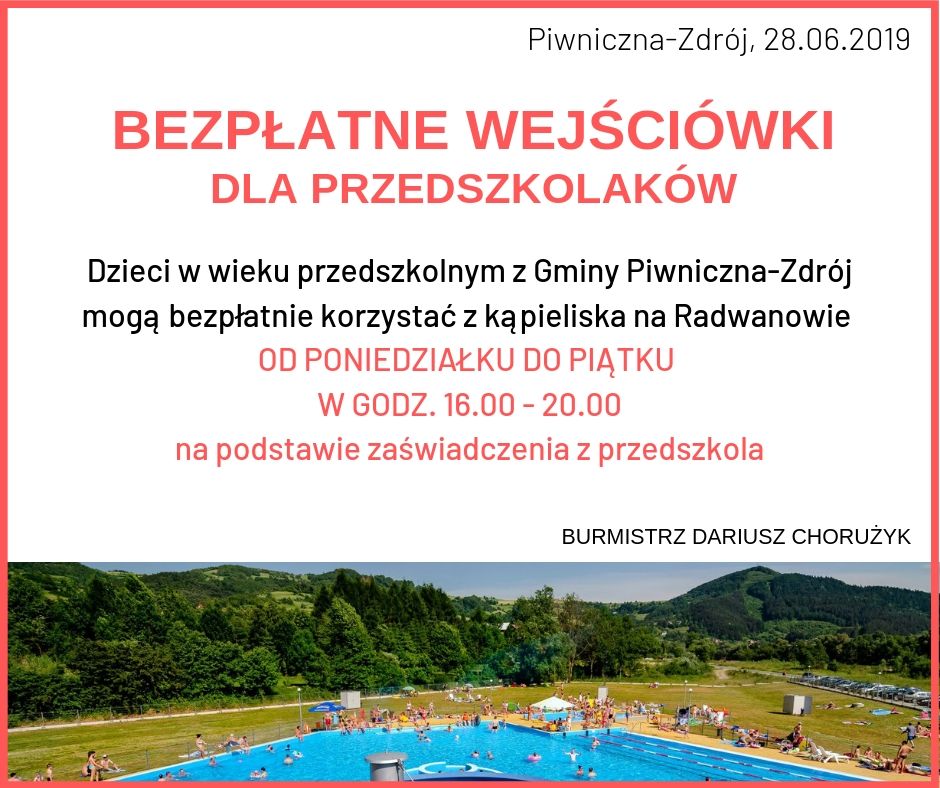 Bezpłatne wejściówki - przedszkolaki