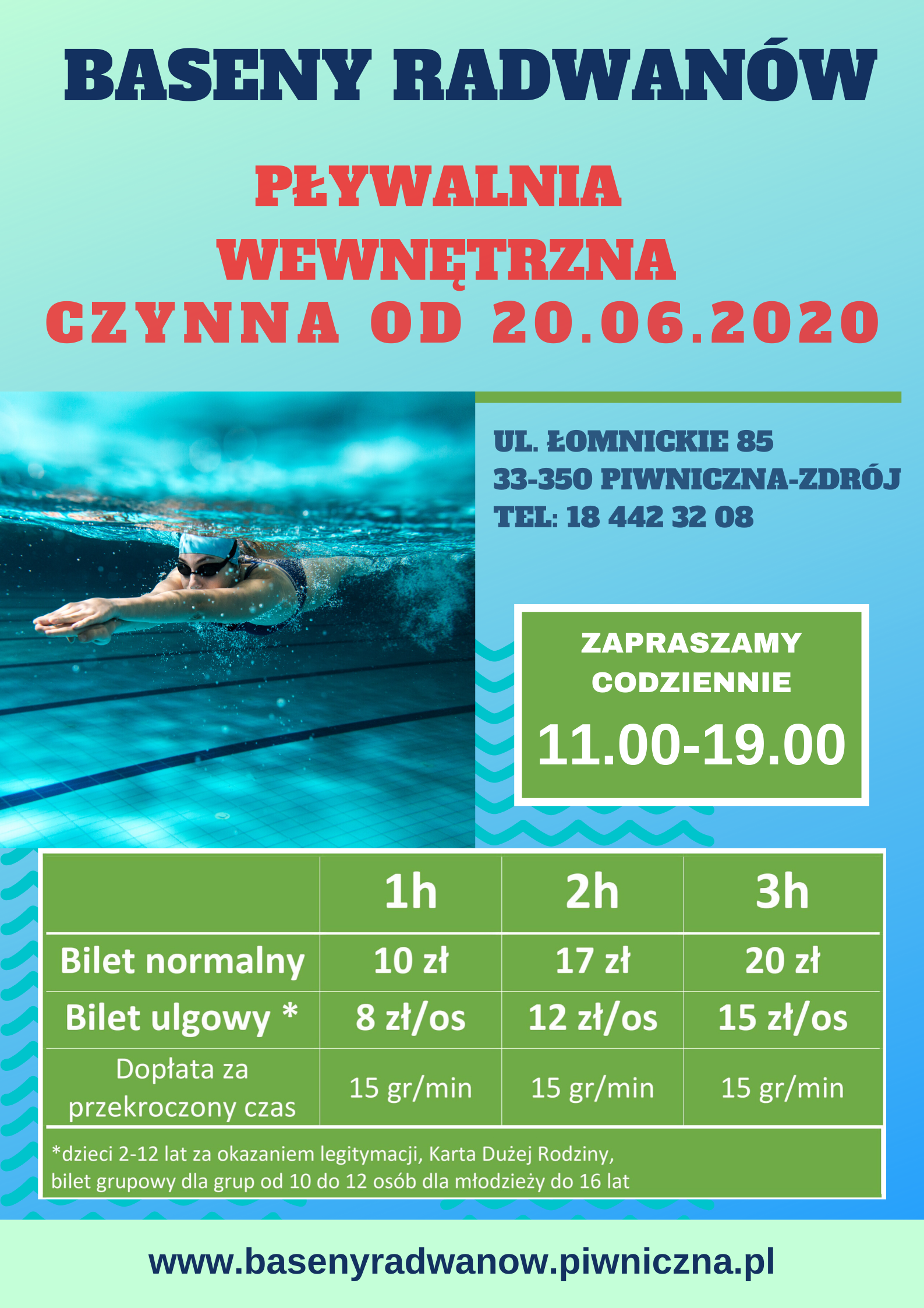 Baseny Radwanów zapraszają od 20.06.2020