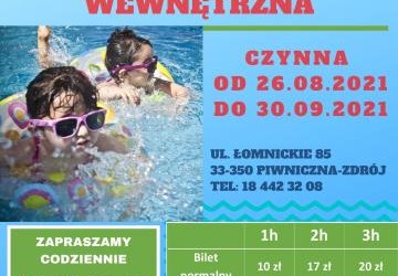 Pływalnie wewnętrzna czynna do 30.09.2021