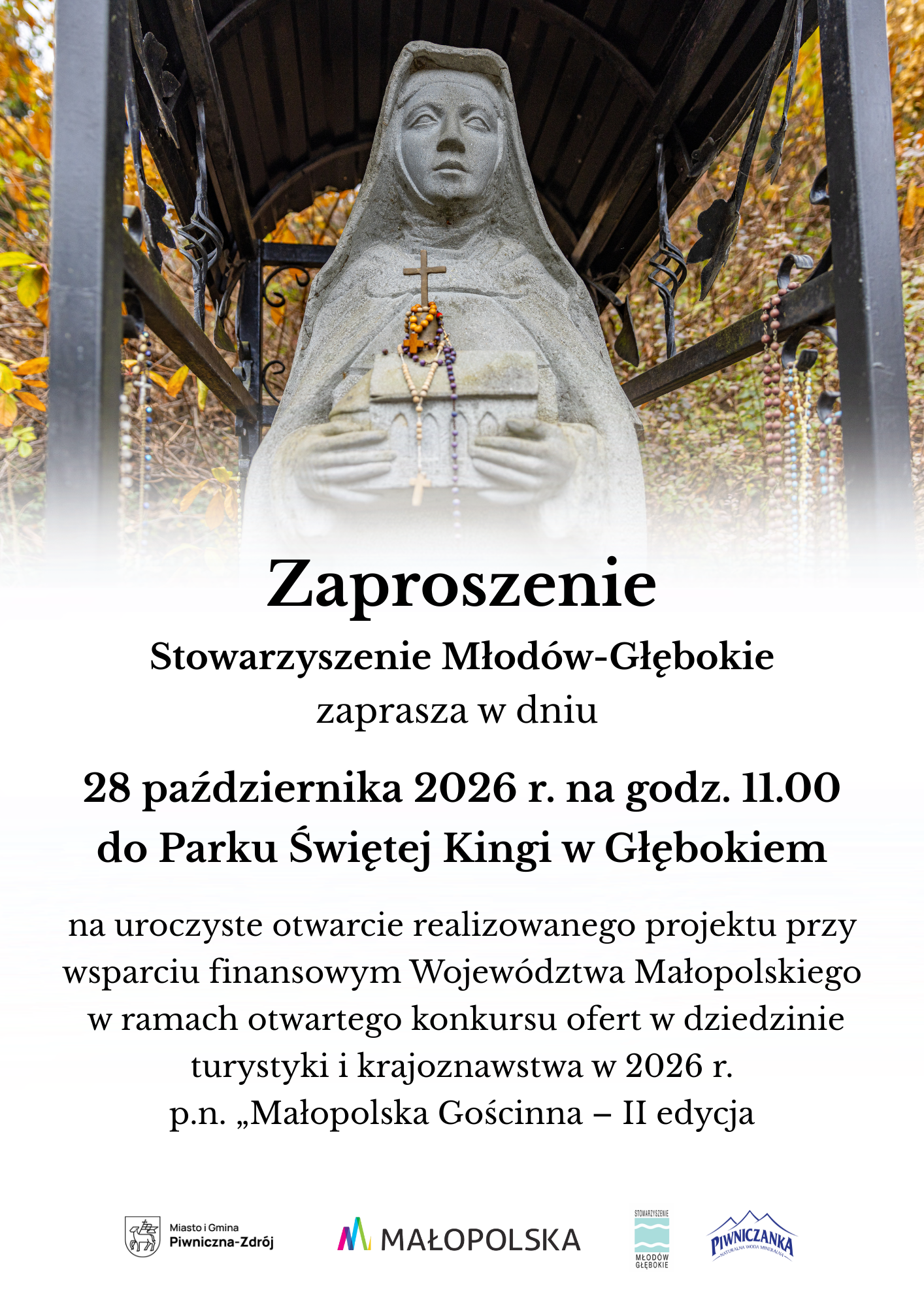 Zaproszenie do Parku Świętej Kingi w Głębokiem - 28.10